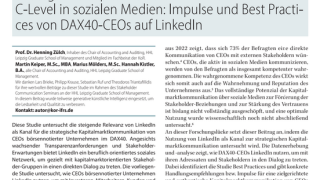 Strategische Kapitalmarktkommunikation durch das C-Level in sozialen Medien: Impulse und Best Practices von DAX40-CEOs auf LinkedIn