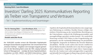Investors‘ Darling 2025: Kommunikatives Reporting als Treiber von Transparenz und Vertrauen - Teil 1: Ergebnisentwicklung und Gesamtsieger