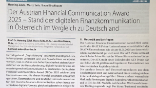 Der Austrian Financial Communication Award 2025 &ndash; Stand der digitalen Finanzkommunikation in &Ouml;sterreich im Vergleich zu Deutschland