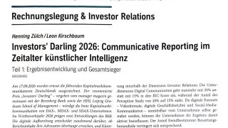 Investors&rsquo; Darling 2026: Communicative Reporting im Zeitalter k&uuml;nstlicher Intelligenz
